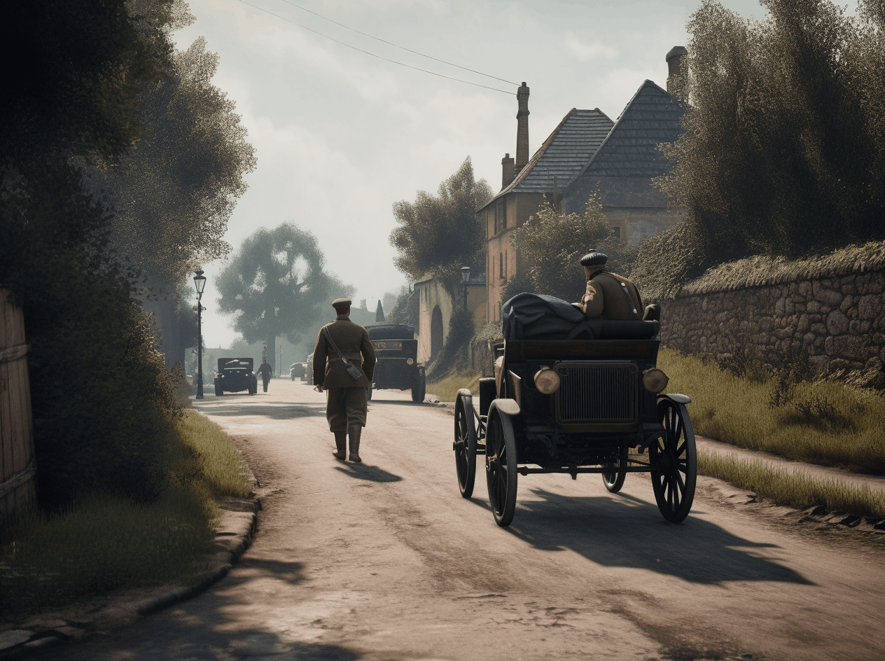 Arrivé des policiers à Gambais sur l'affaire Landru